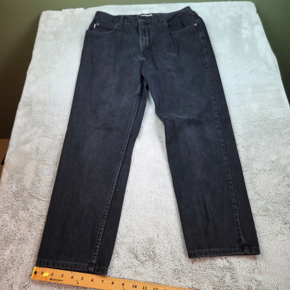 L.L. Bean Classic Fit Jeans Mens 34x28 Straight Leg 100% Cotton Black Denim Pant